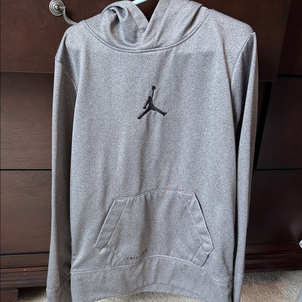 Jordan Men's Heather Gray Crewneck Hoodie with Jumpman Logo